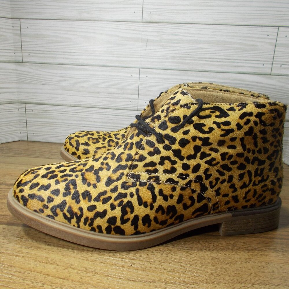 Hush Puppies Leopard Print Ankle Booties in Yellow and Black